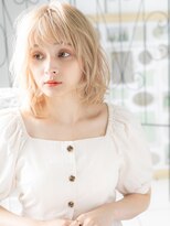 メルア バイ エイト つくば研究学園(Meluah by 8)&nbsp;研究学園/髪質改善/ホワイトブロンド!ハッシュカットボブパーマb