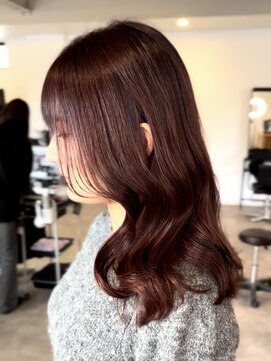 ナンバー(number+) 20代30代40代ブリーチなしチェリーレッドエギョモリひし形韓流ロ