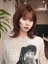 アルバム 銀座(ALBUM GINZA)&nbsp;前髪カットくびれミディ顔周りレイヤーココアベージュ_F41257