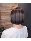 大人かわいい脱白髪染めハイライト