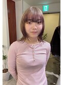 初ブリーチ　ベージュ × バーガンディー　デザカラ！