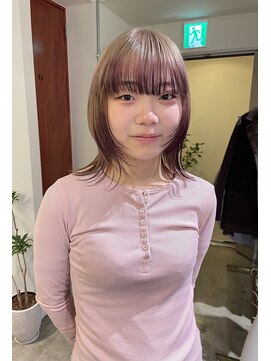 ノル 栄矢場町(nol) 初ブリーチ　ベージュ × バーガンディー　デザカラ！