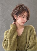 丸みショートボブアッシュベージュ