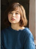 グレージュワンカールボブ