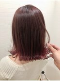 ピンクグラデーション×外ハネボブ