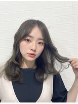 カッシーニ 琴似店(CASSINI)&nbsp;セミロング、オリーブカラー、ケアブリーチ、ケアカラー