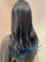 カミビト マヴィー(kamibito mavie)&nbsp;裾カラーブルーブリーチゆるふわ