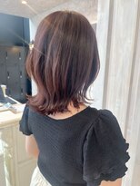 キャアリー(Caary)&nbsp;福山人気外ハネミディアム艶髪チェリーブラウンゆる巻20代30代