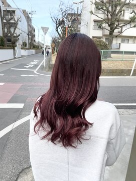 ロッコ 船橋駅(Rocco) ブリーチありワインレッドカラー　船橋駅　船橋