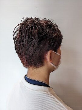 アース 三田南ウッディタウン店(HAIR&MAKE EARTH) 無造作マッシュメンズショートツーブロックブラウン　12/17