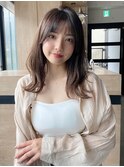小顔 前髪 レイヤーカット ホワイトグレージュ"