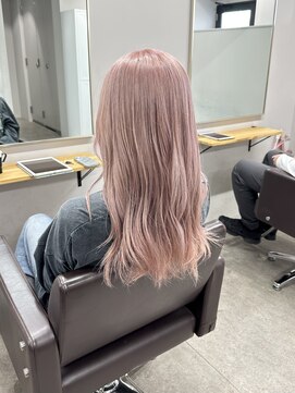 ユウル 横浜(juhl.) ピンクカラーピンクヘアーケアブリーチダブルカラー横浜横浜駅