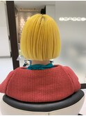 切りっぱなしボブイエロー＠20代30代40代50代