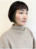 Say.ミニボブインナーカラーアッシュブラックアッシュオリーブ