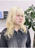 ホワイトブロンド/ダブルカラー/インナーカラー/ブリーチ/西葛西