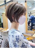 30代40代50代大人ショート髪型丸顔前髪あり似合わせ 安