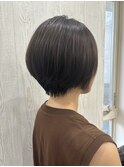 首元すっかりショートボブ×オリーブアッシュ