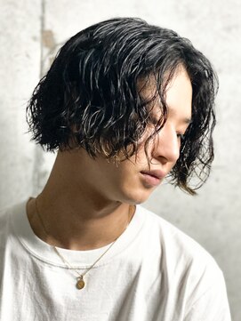 エルマーク 梅田(L-MARK) センターパート/波巻きパーマ/スパイラルパーマ/men's
