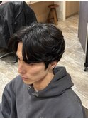 Haleメンズ刈り上げセンターパートニュアンスパーマたまプラーザ