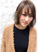 《桐原真理子》切りっぱなしボブ☆外ハネ☆アッシュベージュ
