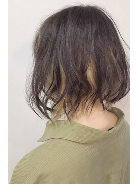 レセ 南柏店(Laissez) 2ブロック/インナーカラー/ボブ/パールベージュ【レセ南柏店】