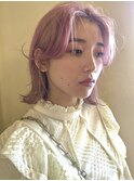 ペールピンクレイヤーボブ