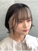 大人インナーカラーホワイトベージュ！セクションカラー