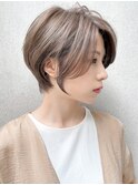 くびれショートマッシュショートアースカラーヘルシースタイル