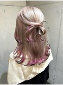 【VoasorteGARDEN】ホワイトピンク裾カラー