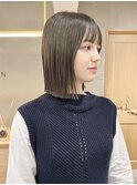 ミルクティーベージュぷつっとボブケアブリーチ 梅田