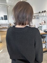 ヘアーエスクールシーユー 枚方T-SITE店(hair S.COEUR×Cu) 切りっぱなしボブ/ぱつふわボブ/ヘーゼルベージュ