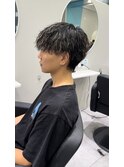 ハイライト無造作マッシュ