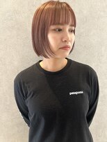 コト 福井大和田店(coto)&nbsp;福井　大和田　ピンクベージュ　ボブ　20代　前髪ぱっつん