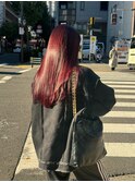 レッドブラウン/ブリーチなしダブルカラー/スキバサミを使わない