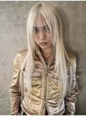 レイヤーカット//イメチェン/ホワイトブロンド/外ハネボブ/美髪