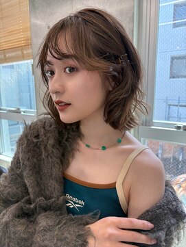 キーチェ 梅田中崎町(keych) レイヤーカット/透明感カラー/ミディアム/大阪梅田/中崎町