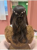 【ハーフアップ】りぼんヘアセット