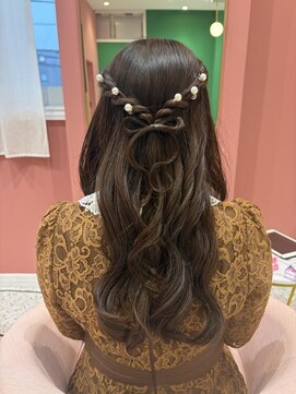 【ハーフアップ】りぼんヘアセット