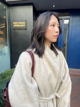 ミンナノポリシー(MIN NANO//POLICY) 透明感地毛風カラー×ミディアムくびれレイヤー◎