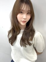 アース コアフュールボーテ 新潟紫竹山店(EARTH coiffure beaute)&nbsp;ナチュラルベージュ_ヨシンモリ_顔周りレイヤー_レイヤーカット