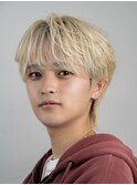 韓国ヘアニュアンスコンマバングセンターパートフェザーパーマ