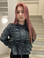 ギャザー 豊橋(Gather) ピンクベージュ×艶ストレートロング