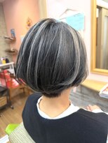ハナイ ヘアーデザイン(HANAI hair design)&nbsp;白髪に色をよせたハイライトボブ☆