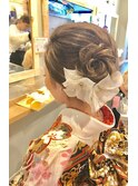 お花の夜会巻きアレンジ☆