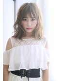 切りっぱなしボブのゆるふわヴェールウェーブ