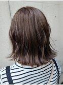 ブリーチなしで透明感グレージュ