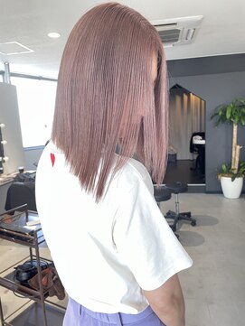 キング 高槻(K!ng) コーラルピンク×切りっぱなしカット