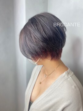 ラトリエ ブロカント 立川北口店(L'atelier BROCANTE) 大人ショートボブ ピンク シルバーグレー ケアブリーチ インナー