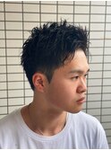 #カルマパーマ#ベリーショート#ダークアッシュ#ニュアンスパーマ