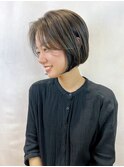 ボブ／大人ボブルイヤースタイル/顔まわりカット